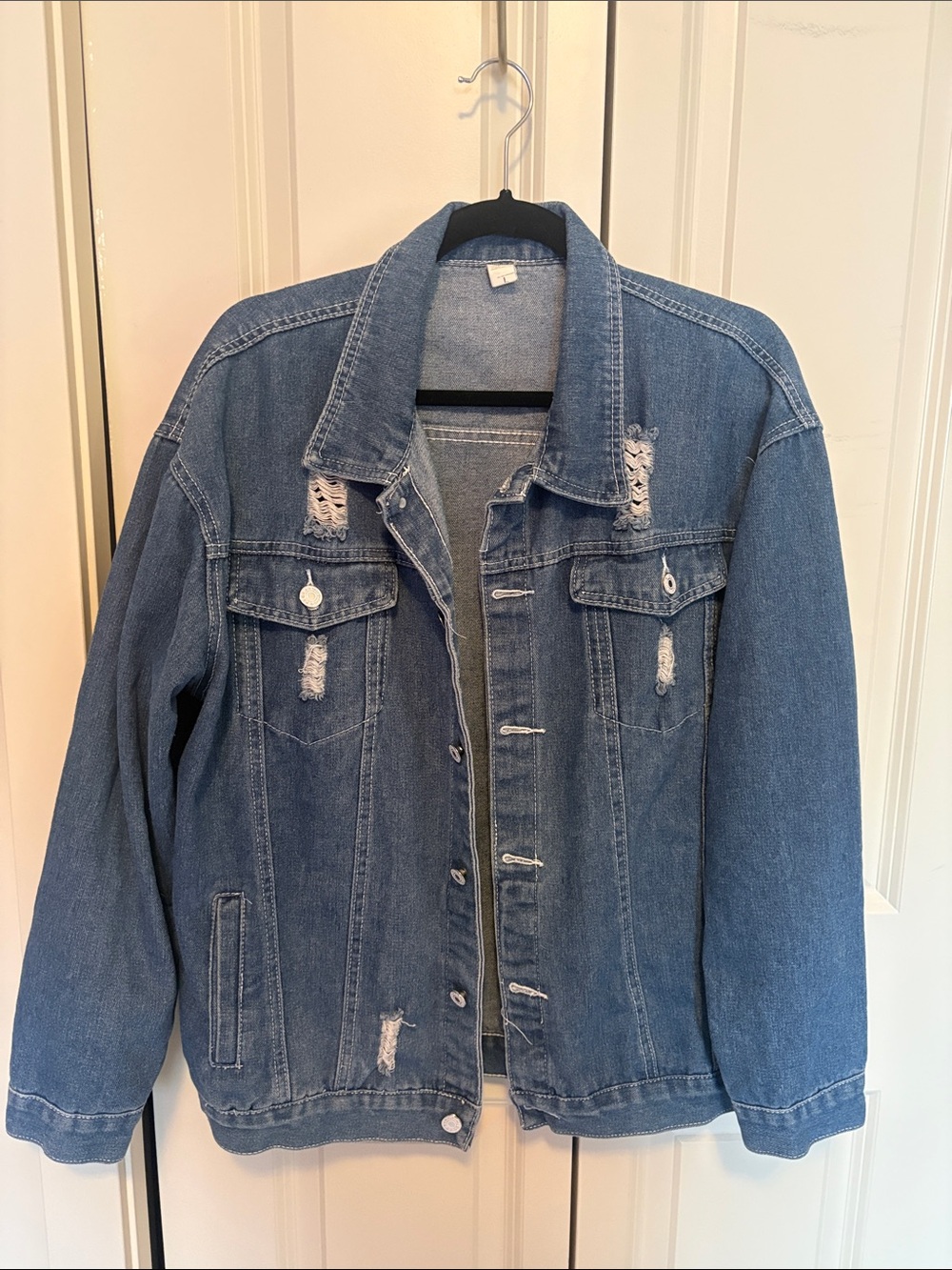 Light Blue Distressed Denim Jacket
